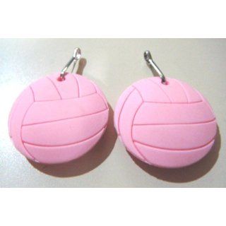 3D Rubber Volleyball Zipper Pull Pink 2pcs (Brand New