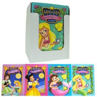 Mermaids/Princess Color Book 4 Titles 96 Page Pdq (24 Pack