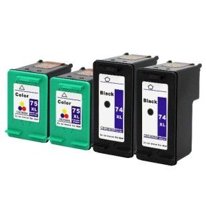 HP 74XL 75XL Ink Photosmart C4550 C4580 C4599 Printer