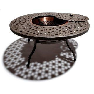 Strathwood Shaw Cast Aluminum Round Table with Fire Pit