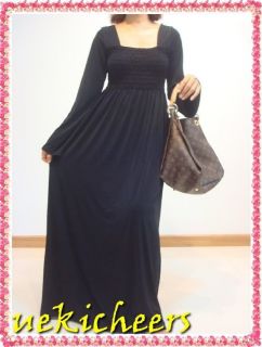 NWT Womens Party Black Smocked Bell Long Sleeve Maxi Dress Sz XL XXL