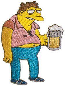 The Simpsons Barney W/ Beer Licensed Embroidered Iron On