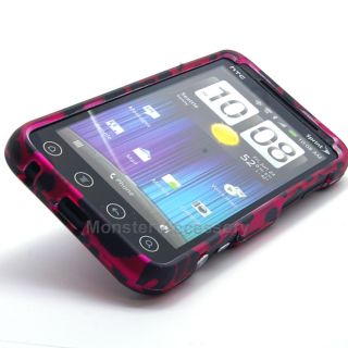 Pink Leopard Rubberized Hard Case Cover for HTC EVO V 4G Virgin Mobile