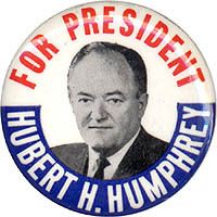 1968 Hubert Humphrey Campaign Button Classic Design