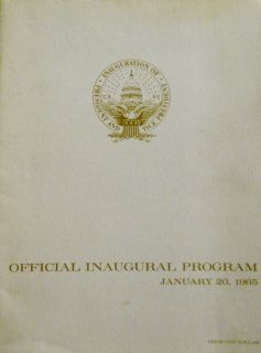  INAUGURAL PROGRAM JANUARY 20, 1965 Lyndon B.Johnson/Hubert H. Humphrey