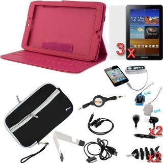 GTMax 15 Items Value Accessories Bundle Red 360 Degree Rotating Folio