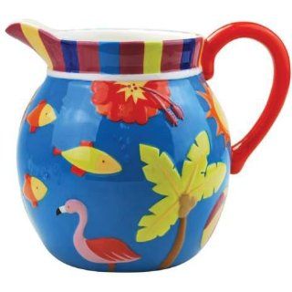  Palm Tropical Motif Dining Ware 105 Ounce Pitcher
