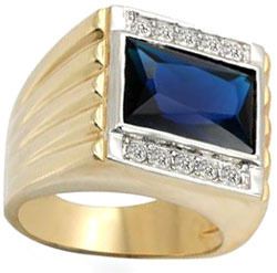 Mens Huge Montana Blue Stone Gold Plated Ring New