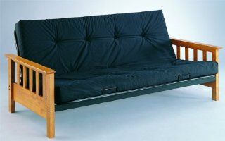 ABC New Mission Wood Arm Futon Sofa Bed with Black Metal