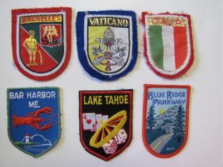 Hugh Lot Vintage Lot of 42 Travel Tourist Patches Europe United States