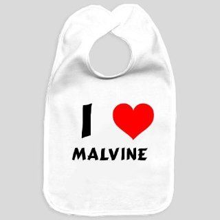 Baby bib with I Love Malvine Baby