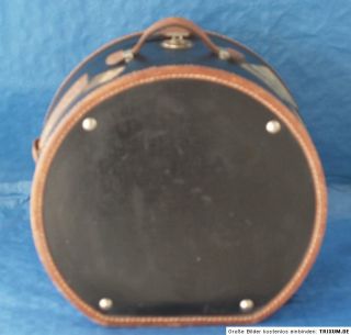 Hugh Antique Leather Hat Box Suit Case Luggage