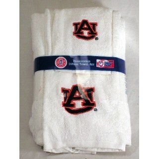 Auburn Tigers 3 Piece White Embroidered Bath Towel Gift