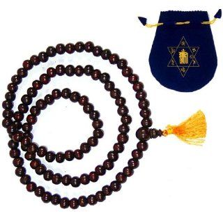 ROSEWOOD 108 MALA PRAYER BEADS ~ Buddhist Rosary w/ Golden