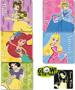 Glow in the Dark Disney Princess Stickers (25) Office