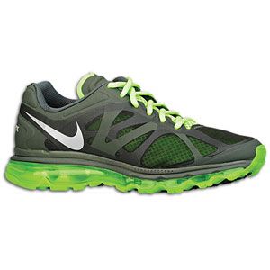 Nike Air Max + 2012   Mens   Running   Shoes   Sequoia/Electric Green