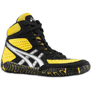 ASICS® Aggressor   Mens   Wrestling   Shoes   Yellow/Silver/Black