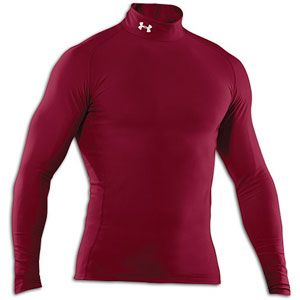 Under Armour Coldgear Game Day Compression Mock   Mens   Maroon/White