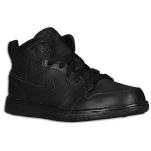 Jordan AJ1 Mid   Boys Preschool   Basketball   Shoes   Black/Black