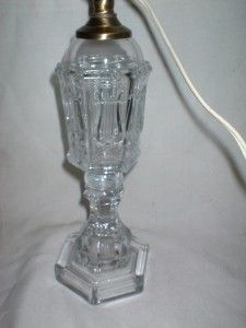 C1840 50s Bryce Bros Pittsburgh Flint Glass Harp Whale Oil Lamp