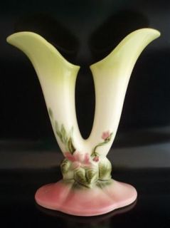 Hull Pottery Woodland Double Bud Vase W15 8 1 2 Gloss