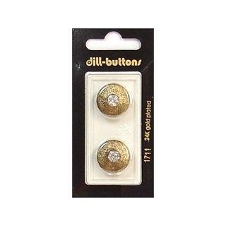 Dill Buttons 18mm Shank Rhinestone Antique Gold 2 pc (6