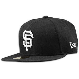 New Era MLB 59Fifty Black & White Basic Cap   Mens   Giants   Black