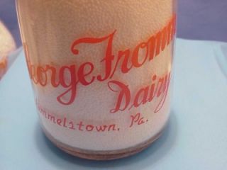  Milk Bottle George Fromm dairy Hummelstown PA golden flake buttermilk
