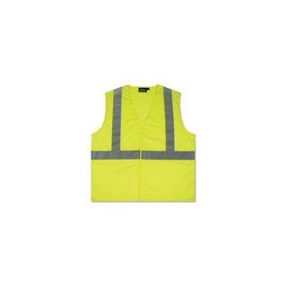 Safety Vest, 3XL, Hi Vis Lime, Class 2 Mesh Economy , No