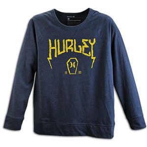 Hurley White Out Longsleeve Fleece T Shirt   Mens   Casual   Clothing