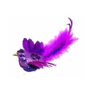 Glitter Open Wing Bird w/Fancy Tail 5 (Orchid Coloring