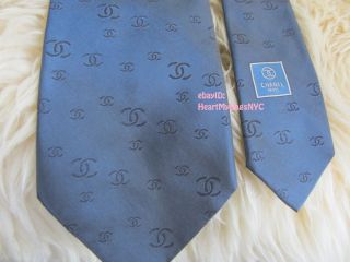 RARE Find 100 Authentic Chanel Logo Monogram Silk Tie Made in Italy