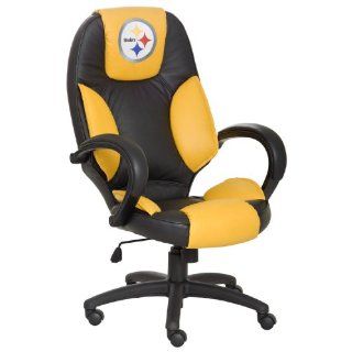  Steelers Leather Office Commissioners Chair [5501 124]