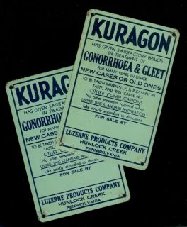  SIGNS GONORRHOEA & GLEET VG CND. LUZERNE PRODUCTS HUNLOCK CREEK PA