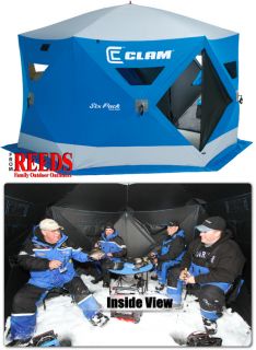 Clam Six Pack 1550 Mag 4 6 Man Ice Fishing Shelter House 9101