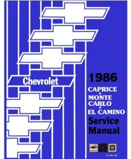1986 Caprice El Camino Monte Carlo Shop Service Repair Manual Engine