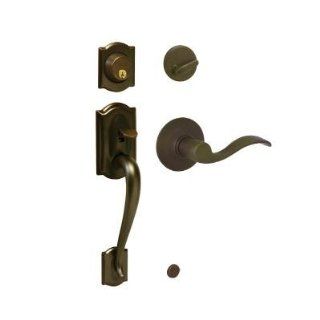 Schlage Camelot Handleset with Accent Interior Lever (Oil Rubbed