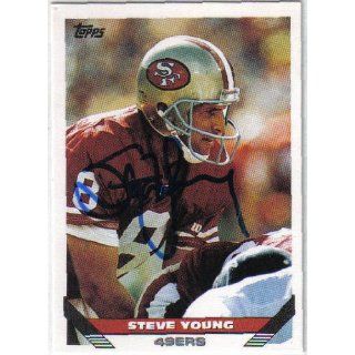 1993 Topps #135 Autographed Steve Young Card Everything
