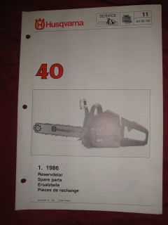 1986 Husqvarna Chain Saw Model 40 Spare Parts Manual SX86 106