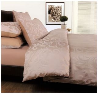 Hutton Beige Latte Silver Quilt DOONA Cover Set Bedding King Size