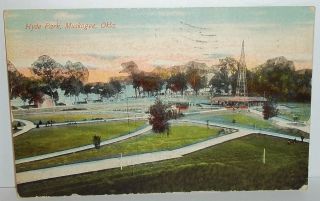 1911 Muskogee Oklahoma Hyde Park Entertainment Area Street Car Station