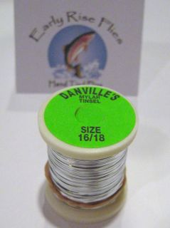 Fly Tying Materials Danvilles Mylar Tinsel Size 16 18 Gold Silver