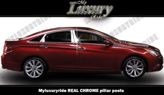 Real Chrome Door Pillar Posts 8pcs for Hyundai Sonata 2011 11