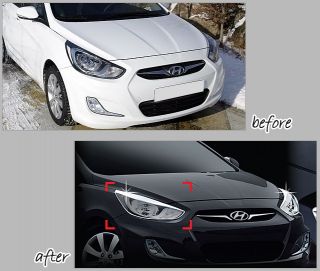 Hyundai Accent 2011 2012 Head Lamp Garnish Chrome Molding Head Lamp