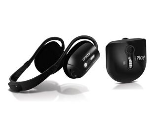 New Iplay Portable Black Wireless Headphones w FM Radio