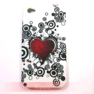 Red Heart Bubble Silicone Soft Back Case Cover Skin for iPhone 4 4G 4S