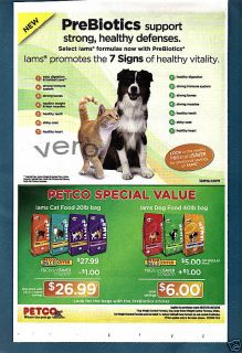 2009 Iams Cat Dog Food Ad Print Art Prebiotics 