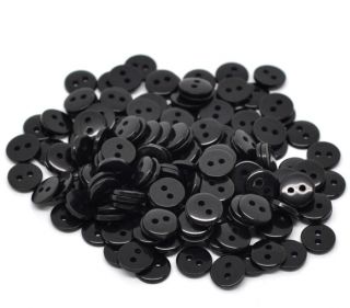 500 Black 2 Holes Round Resin Sewing Buttons Scrapbooking 9x2mm Free
