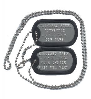   US military DOG TAGS Stamped soldier ID tag official dogtag custom