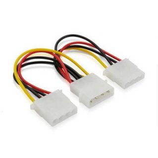 Pin IDE Molex Power Supply Y Splitter Extension Cable Male to Female